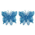 Enf.Art Borboleta Glitter 10Cm Zc839 C/2 Cor Azul