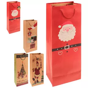 SACOLA ART NATAL 12X36X9 GARRAFA ZC064