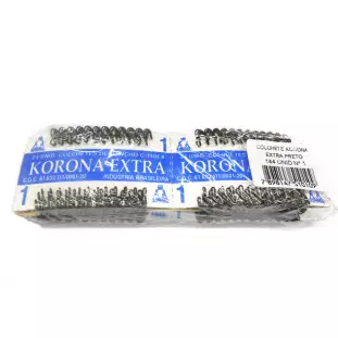 COLCHETE KORONA GANCHO PRETO N 1 C/144