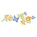 Stencil Acrilex 30000 330 X 140 Mm Cor 1186 Borboletas