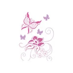 Stencil Acrilex 30002 210 X 150 Mm Cor 1280 Borboletas E Flores 2 