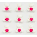 Botao Kr Inf.6028 Urso Coracao C/24 Cor Branco-Pink