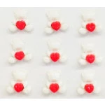 Botao Kr Inf.6028 Urso Coracao C/24 Cor Branco-Vermelho
