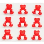 Botao Kr Inf.6028 Urso Coracao C/24 Cor Vermelho-Branco