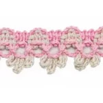 Renda Sao Jose 8300/P 17Mm 10M Cor 121 Marfim / Rosa Bb