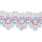 Renda Sao Jose 8300/P 17Mm 10M Cor 125 Branco / Azul Bb / Rosa Bb
