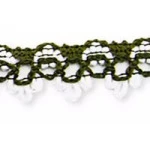 Renda Sao Jose 8300/P 17Mm 10M Cor 130 Branco / Verde Musgo