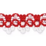 Renda Sao Jose 8300/P 17Mm 10M Cor 35 Branco / Vermelho