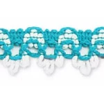 Renda Sao Jose 8300/P 17Mm 10M Cor 36 Branco / Azul Turquesa