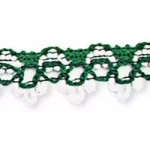Renda Sao Jose 8300/P 17Mm 10M Cor 37 Branco / Verde Esmeralda