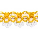 Renda Sao Jose 8300/P 17Mm 10M Cor 46 Branco / Amarelo Ouro