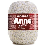 Linha Circulo Anne Brilho C/500M Cor 8001 Branco Com Ouro