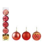 Bola Art Tb Diamante  7Cm Zc479 C/5 Cor Vermelho