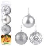 Bola Art Tb Diamante  8Cm Zc484 C/4 Cor Prata