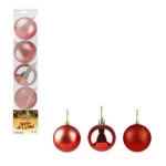 Bola Art Tb Lisa 8Cm Z5102 C/5 Cor Vermelho