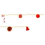 Cordao Art C/10 Enfeites 1,40M Z5219 Cor Vermelho