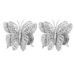 Enf.Art Borboleta Glitter 10Cm Zc839 C/2 Cor Prata