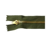 Ziper Imp Metal Ouro Fixo Zma 15Cm C/10 Cor 260 - Verde Musgo