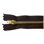 Ziper Imp Metal Ouro Fixo Zma 15Cm C/10 Cor 294 - Marrom Escuro