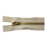 Ziper Imp Metal Ouro Fixo Zma 15Cm C/10 Cor 296 - Bege Natural