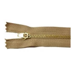 Ziper Imp Metal Ouro Fixo Zma 15Cm C/10 Cor 298 - Bege Escuro