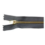 Ziper Imp Metal Ouro Fixo Zma 15Cm C/10 Cor 307 - Cinza Escuro