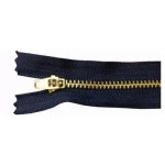 Ziper Imp Metal Ouro Fixo Zma 15Cm C/10 Cor 318 - Marinho