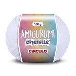 Linha Circulo Amigurumi Chenille 110M Cor 8001 - Branco