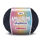 Linha Circulo Amigurumi Chenille 110M Cor 8990 - Preto