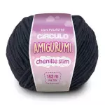 Linha Circulo Amigurumi Chenille Sli152M Cor 8990 - Preto