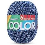 Barbante Supremo Color C/452M Cor 033 Royal-Branco