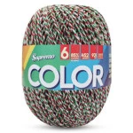 Barbante Supremo Color C/452M Cor 118 Vermelho-Verde-Branco