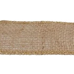 Fita Uniart 315 Juta 5Cm Lurex C/9,5M Cor Juta Com Ouro