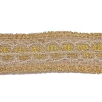 Fita Uniart 365 Juta 5Cm C/Renda C/9,5M Cor Brilho Juta Com Ouro