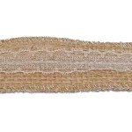 Fita Uniart 365 Juta 5Cm C/Renda C/9,5M Cor Brilho Juta Com Prata