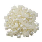 Contas Trama Meia Perola S/Furo 8Mm 500G Cor Creme