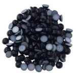 Contas Trama Meia Perola S/Furo 8Mm 500G Cor Preto