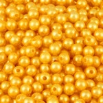 Contas Perola Luli  8Mm 500G Cor Amarelo Ouro