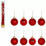 Bola Art Tb Luxxor  5Cm Zcn2613 C/8 Cor Vermelho