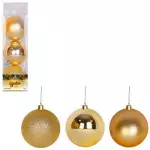 Bola Art Tb Lisa 8Cm Zcn2794 C/3 Cor Ouro