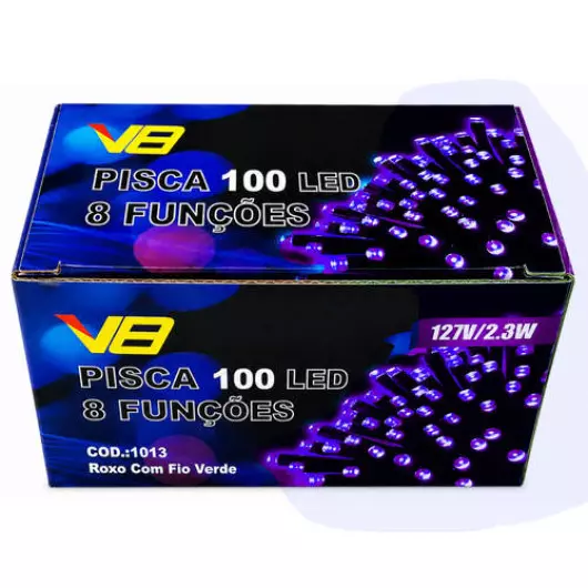 CORDAO  1013 100LED 8F ROXA FV 127V