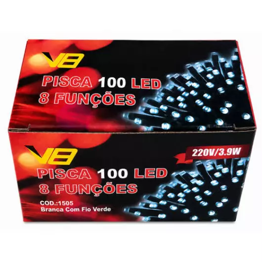 CORDAO  1505 100LED 8F BRANCA FV 220V