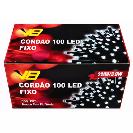 CORDAO  1523 100LED FX BRANCA FV 220V