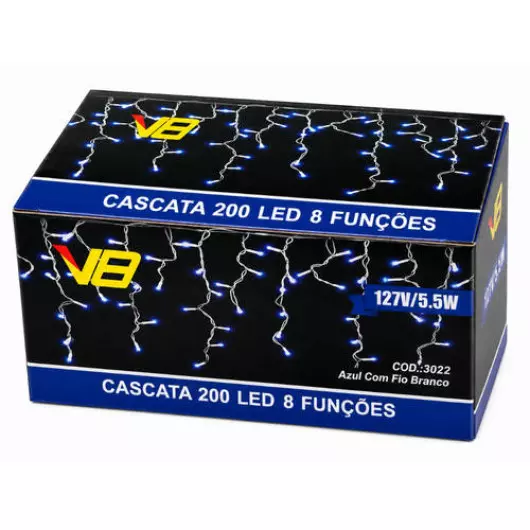 CASCATA 3022 200LED 8F AZ FB 127V