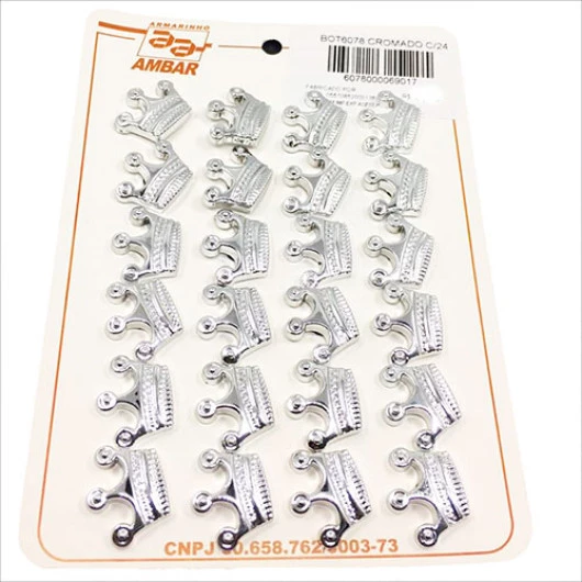 BOTAO KR INF.6078 COROA CROMADA C/24