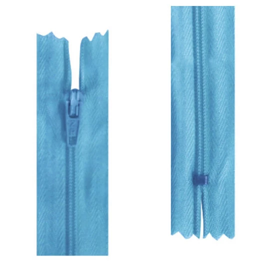 Ziper Imp Nylon Fixo Zc 60Cm C/10 Cor 199 - Azul Turquesa