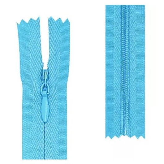 Ziper Imp Nylon Invisivel Zf 15 Cm C/10 Cor 199 - Azul Turquesa