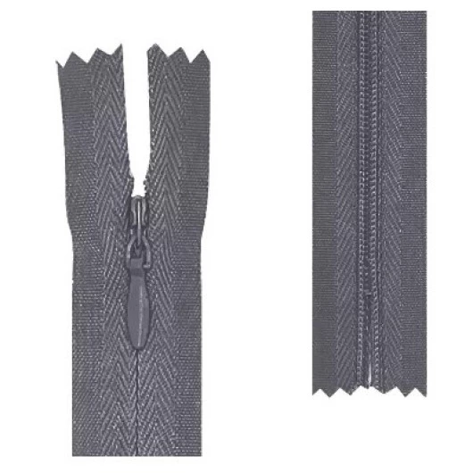 Ziper Imp Nylon Invisivel Zf 15 Cm C/10 Cor 307 - Cinza Fumaca