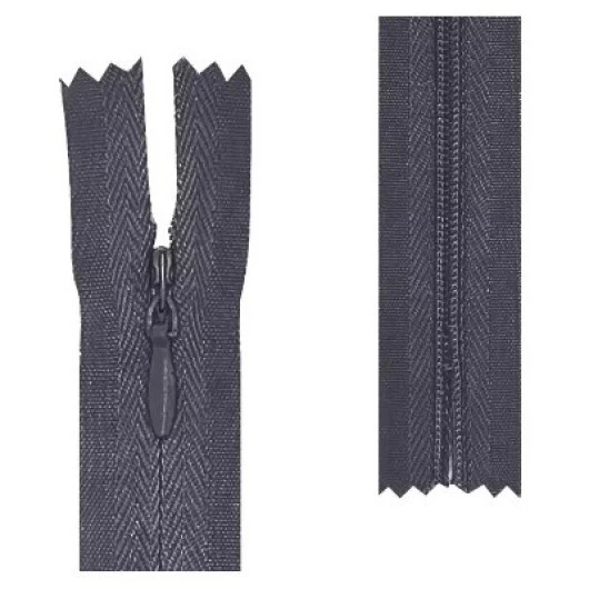 Ziper Imp Nylon Invisivel Zf 15 Cm C/10 Cor 309 - Cinza Escuro