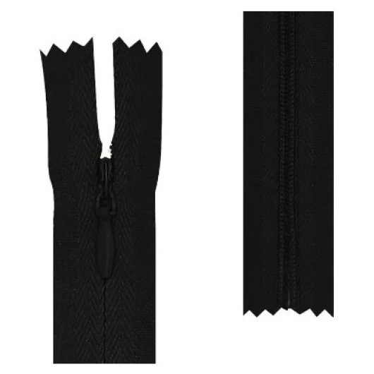 Ziper Imp Nylon Invisivel Zf 15 Cm C/10 Cor 310 - Preto